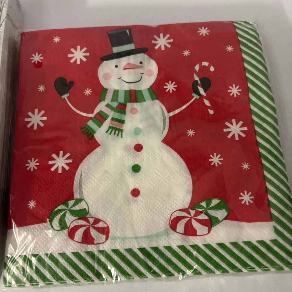Christmas Snowman Paper Napkins Set 40ct Winter Holiday Table Decor New